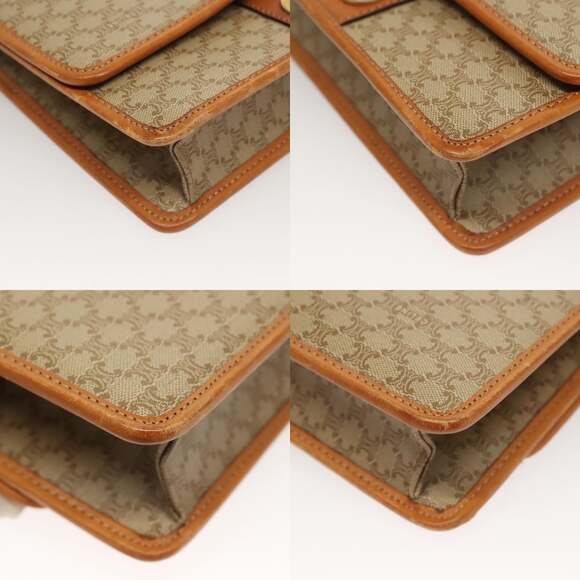 CELINE Macadam Canvas Shoulder Bag Pvc Beige Gold - Picture 10 of 12